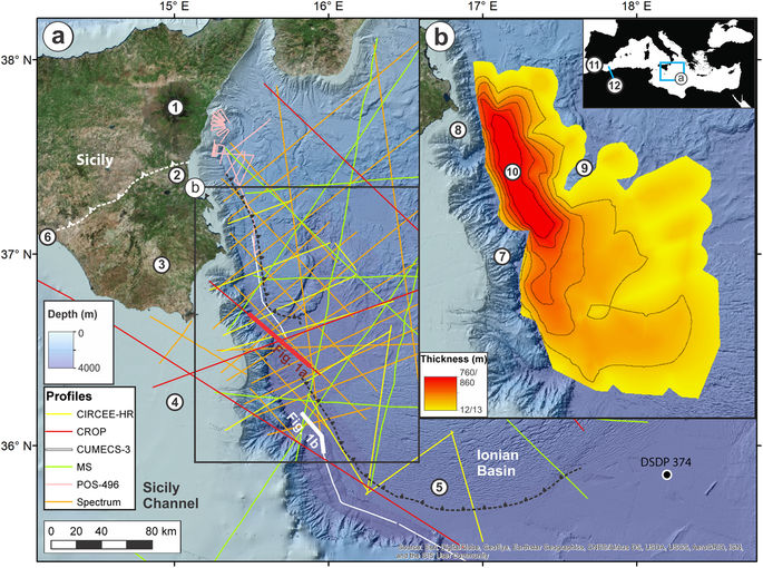 Localización y geometría de la "Unidad 2", cuerpo de sedimentos originado durante la mega inundación Zancliense. (Imagen: Micallef, A., et al. Scientific Reports) 